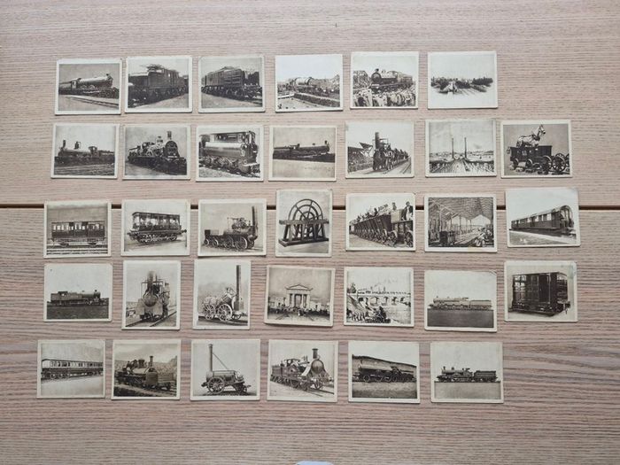 33 Vintage Cigarette Cards - Railway Centenary 1825-1925.  Hill Tobacco. Trains, Locomotives