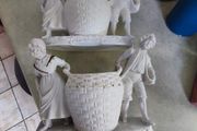 GERMAN SET OF 2 Boy And Girl Sculpture, Children With Flower Vase, Flower Pot