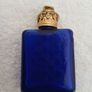 Vintage Cobalt Blue Glass Miniature Perfume Bottle Image 4