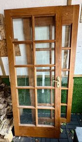 Pair of Oak Glazed Doors