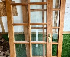 Pair of Oak Glazed Doors