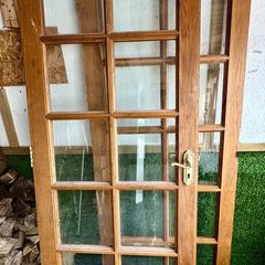 Pair of Oak Glazed Doors