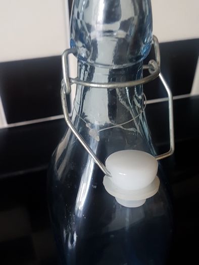 Glass bottle with cup new