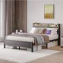 Metal Bed Frame Double Bed with Charging Station,Strong Image 10