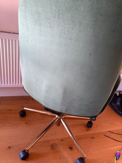 Green Velvet Swivel Desk Arm Chair