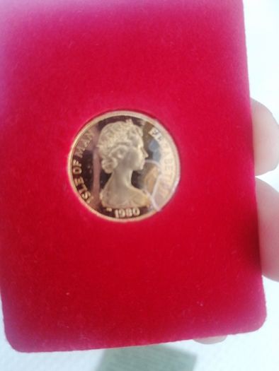 1980 Isle Of Man Gold Proof One Crown Coin