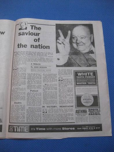 Replicas Of Daily Mirror Famous Front Pages