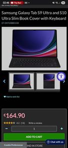 Samsung Galaxy Tab S9 Ultra and S10 Ultra Slim Book Cover with Keyboard