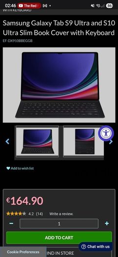 Samsung Galaxy Tab S9 Ultra and S10 Ultra Slim Book Cover with Keyboard