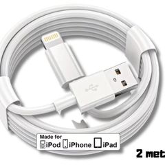 2M USB Charger Cable for Apple iPhone 14 13 12 11 XR X SE iPad Charging Wire