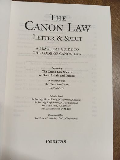 Rare Find. Canon Law: Letter and Spirit