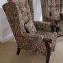 Set of 2 Solid Wood and Fabric Armchairs Image 3