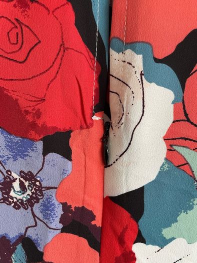Glamorous Red Blue Multi Floral Mix Dress size 10
