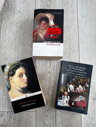 Classic Literature Bundle, 3 Paperbacks: Middlemarch, A Harlot High and Low, Alice in Wonderland