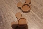 set of wooden disney candle holders