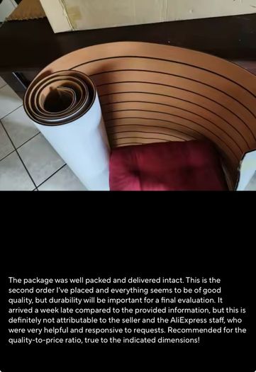 2.4meter x90cm Self-Adhesive EVA Foam Marine Boat Yacht Flooring Faux