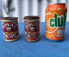 2 vintage Royal Baking Powder tins