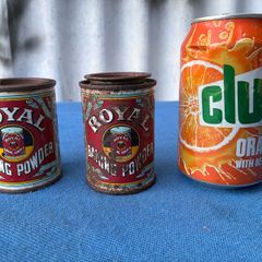 2 vintage Royal Baking Powder tins