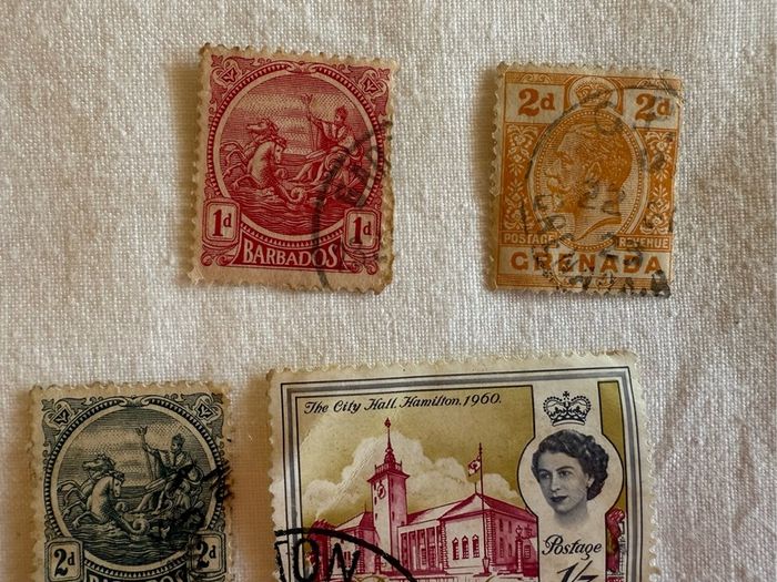 Caribbean, Jamaica and Barbados stamps from 1921 until 1944