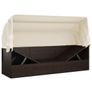 Outdoor Lounge Bed with Roof and Cushions Brown Poly Rattan Image 10