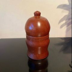 Turned mahogany wooden box