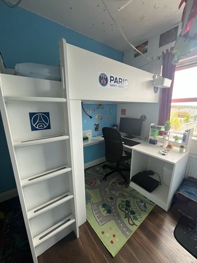 IKEA bunk bed with desk