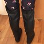 Vintage Long LEATHER Boots     /   Over-The-Knee Leather Flats Image 4