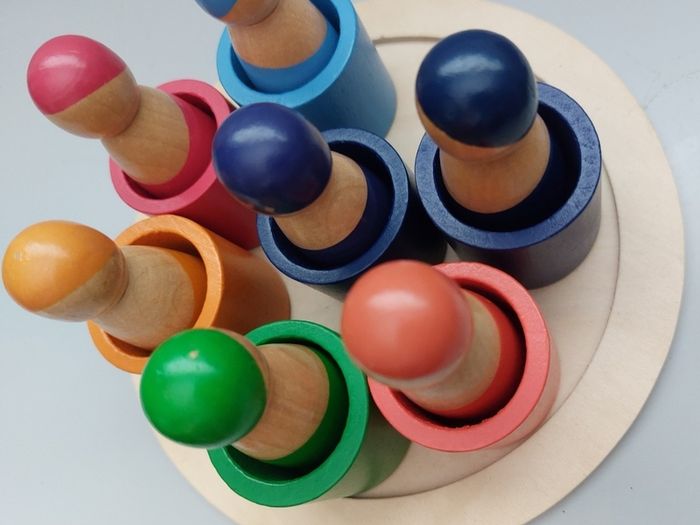 Wooden Toy Peg dolls (1507)(A3) mr 3