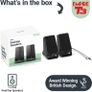 10W Clear Active Stereo Sound Computer Speakers | USB Plug and Play Desktop Speakers Compact | One Touch Control, Headphone Jack | Monitors, Laptops, Desktops and Mac's (FREE POSTAGE) Image 4