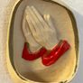 Vintage Catholic Devotional Wall Set Holy Water Font & Virgin Mary icon Image 2