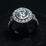 Vintage 9ct Gold White Stone Halo Ring Image 2