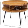 Round Sheesham Solid Wood Coffee Table 60 cm with Open Shelf Image 4