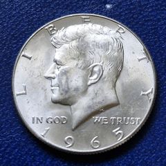 1965 United States 1/2 Half Dollar "Kennedy Half Dollar"  Silver coin