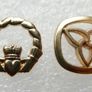 Vintage Vintage Claddagh Pin and Celtic Trinity Knot Gold-tone Pin Image 3