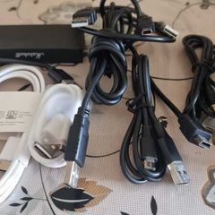 Set of USB Cables for Phones, Printers, Headphones,and..., see the pictures.