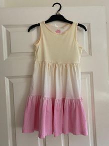 Girls Yellow & Pink Sleeveless Dress