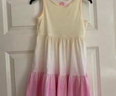 Girls Yellow & Pink Sleeveless Dress