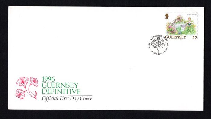 1996 Guernsey Flowers Definitive Stamps First Day Cover (FDC)