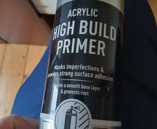 High build primers/primer, acrylic paint and clear coat