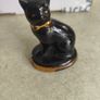 Lucky ceramic black cat with gold gilding | vintage Irish pottery, of unknown maker Image 2