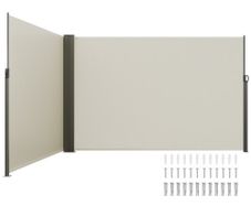 Retractable Side Awning, 79''x 236'' Outdoor Privacy Screen, 180g Polyester Water-proof Retractable Patio Screen, UV 30+ Room Divider