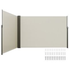 Retractable Side Awning, 79''x 236'' Outdoor Privacy Screen, 180g Polyester Water-proof Retractable Patio Screen, UV 30+ Room Divider