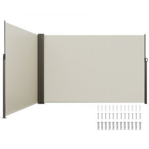 Retractable Side Awning, 79''x 236'' Outdoor Privacy Screen, 180g Polyester Water-proof Retractable Patio Screen, UV 30+ Room Divider