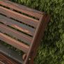 2-Person Garden Bench, Rustic Design, Foldable, Natural Wood, 122 x 63 x 83 cm, Carbonized Surface Image 6