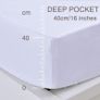 Fitted Sheets King Bedding 16"/40CM - White Extra Deep Microfiber Bed Sheet - Easy Care Soft Deep Pocket Bottom Sheet Kingsize Image 3