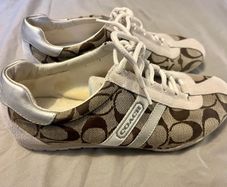 Coach Katelyn Q300 Trainer UK4.5 US6.5M white/beige suede