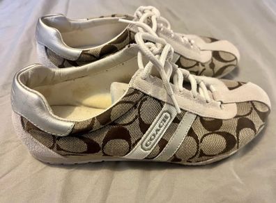 Coach Katelyn Q300 Trainer UK4.5 US6.5M white/beige suede