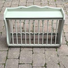 Beautiful Sage Green Wall-Mounted Plate Rack & Shelf
