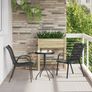 Garden Bistro Set 3 pcs Black Steel Image 4
