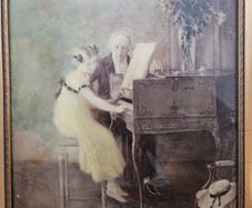 Chrystoleum Vintage framed print The Harpsichord Lesson